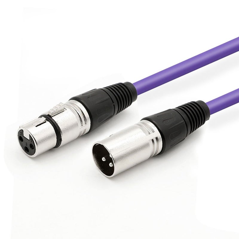 DREMAKE 33FT XLR-M to XLR-F Audio Cable, Mic Speaker Cable for Recording, Live Sound, Stage, DJ, Pro, Studio Cable - Purple - Image 1